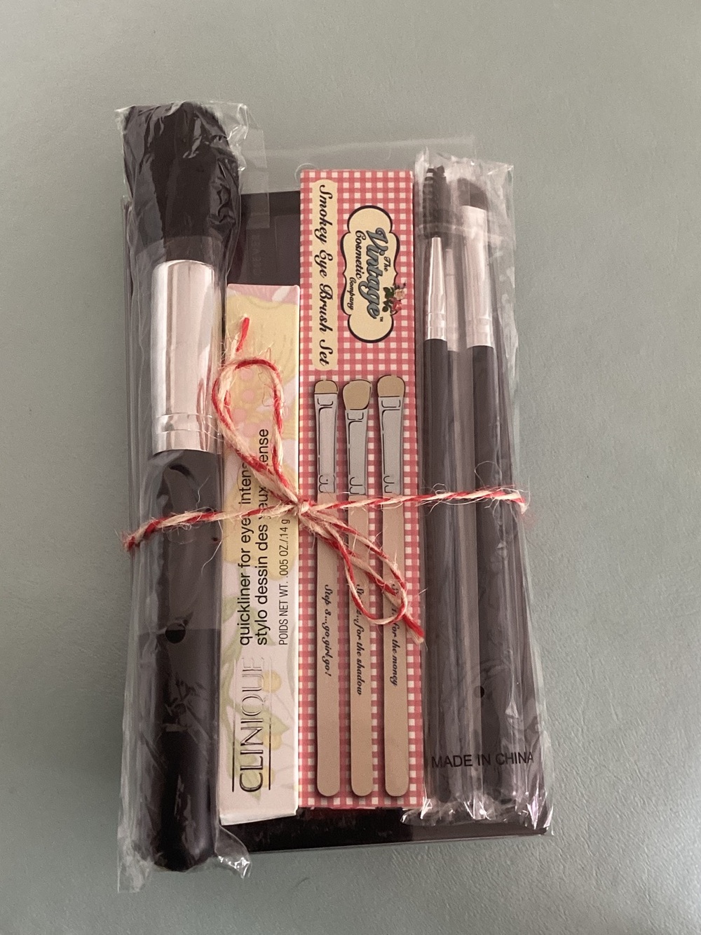 Eyeshadow Brush Set with Black Brushes,  Elf Eyeshadow Palette and Quick Liner.